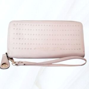 Andrew Marc Marc New York Studded Light Pink Leather Wallet Billfold